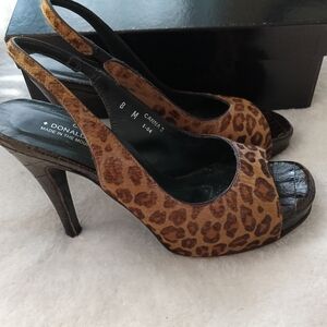 Donald J. Pliner Leopard Print Slingback Heels
